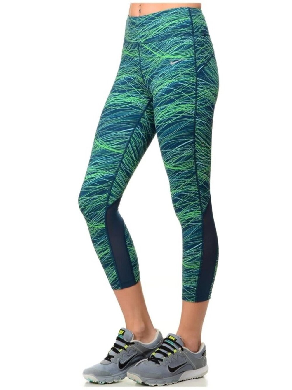 Nike Power Epic Lux - Running Tights Cropped Legging Small | Midnight Turquoise